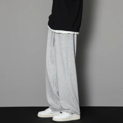 Autumn And Winter Straight Wide Leg Casual Trousers Drape Fleece-lined Thickening Exercise